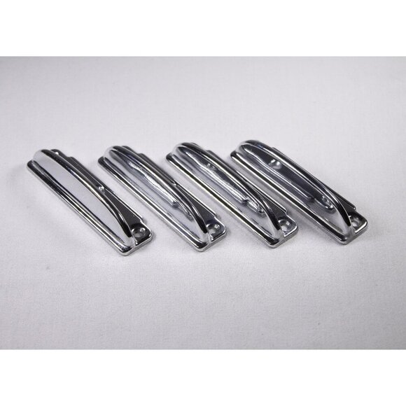 SET of 2 chromed cabinet handles, medical cabinet replacement hardware grips - Picture 3 of 8